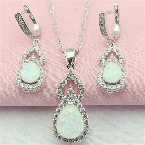 opal necklace earring set.